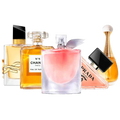 Combination of 5 women's perfumes – YSL, Chanel Nº5, La Vie, Prada and J'adore
